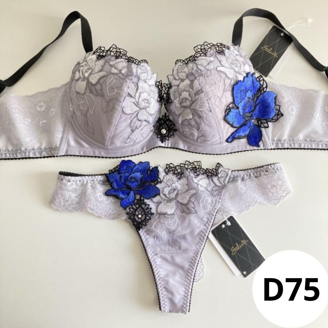 サルート 空中庭園 D75/M GY グレー 脇高ブラ タンガ ソング 76