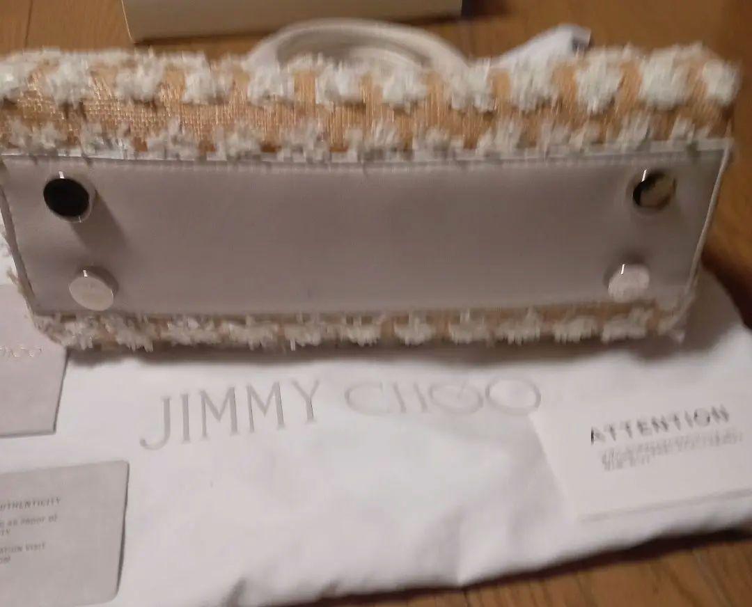 JIMMY CHOO かごバッグ ホワイト ショルダー付 2way - メルカリ