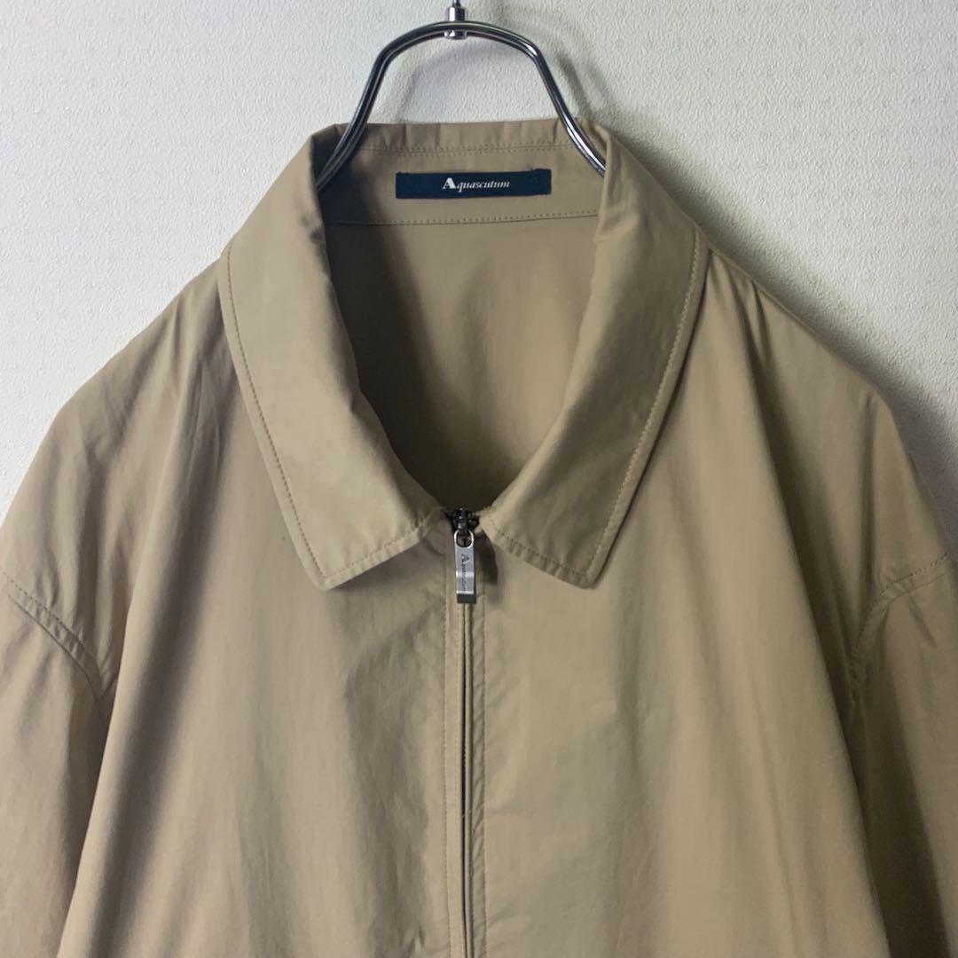 00s Aquascutum シャツブルゾン 42 ベージュ ダブルジップ