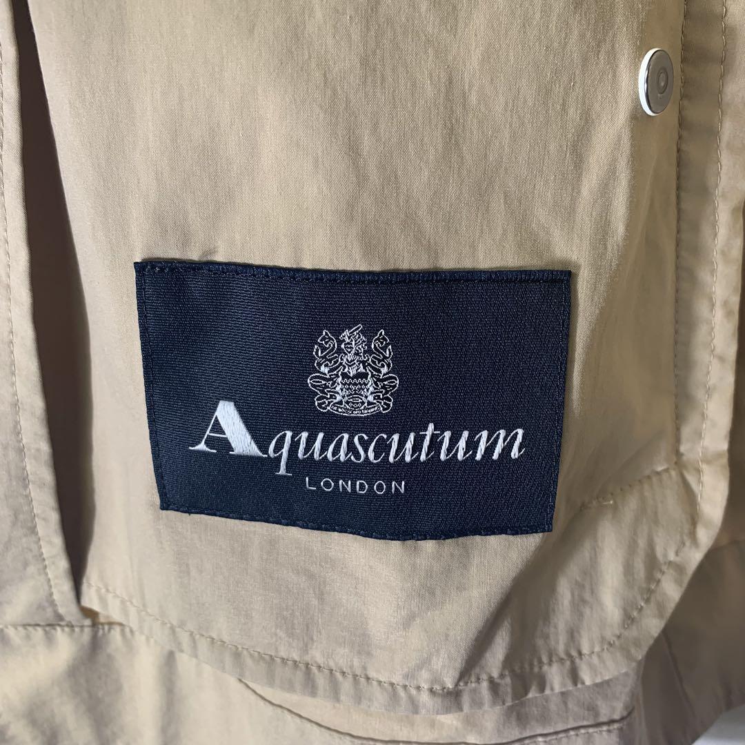 00s Aquascutum シャツブルゾン 42 ベージュ ダブルジップ