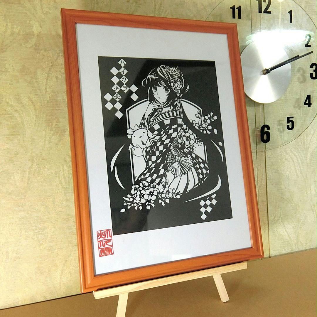 保存版 サイズ A3 灯夜雪 ハイカラ少女 切り絵アート フォトフレーム Orointegrated Coop 保存版 サイズ A3 灯夜雪 ハイカラ少女 切り絵アート フォトフレーム Orointegrated Coop