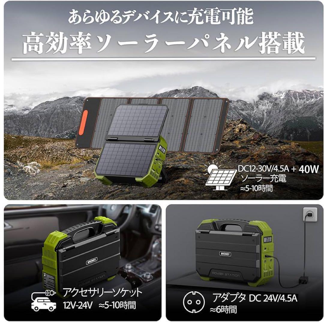 ポータブル電源 ソーラーパネル一体型 AC出力 大容量 192000mAh