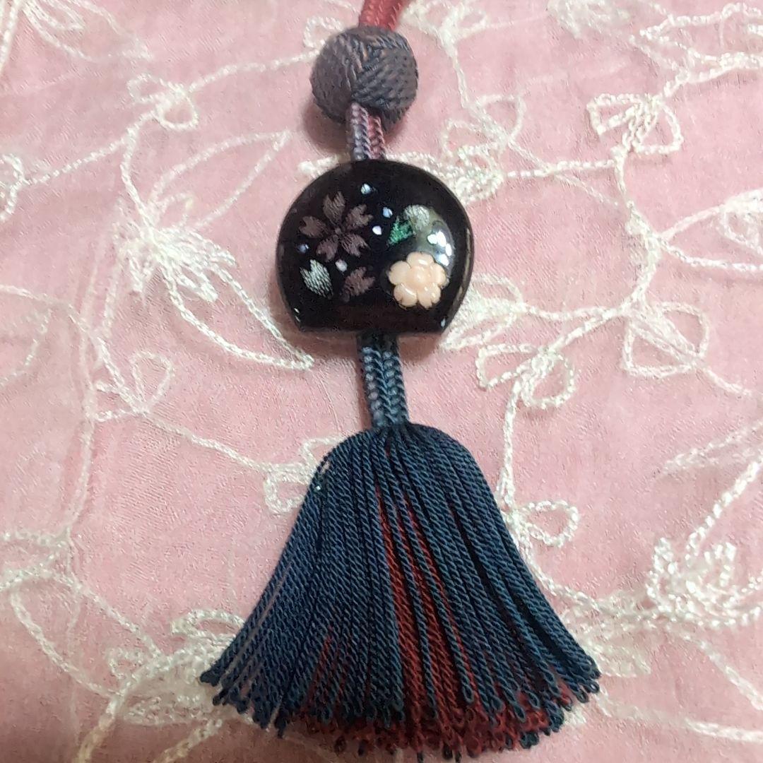 本鼈甲沈金蒔絵珊瑚付き帯飾り着物・浴衣