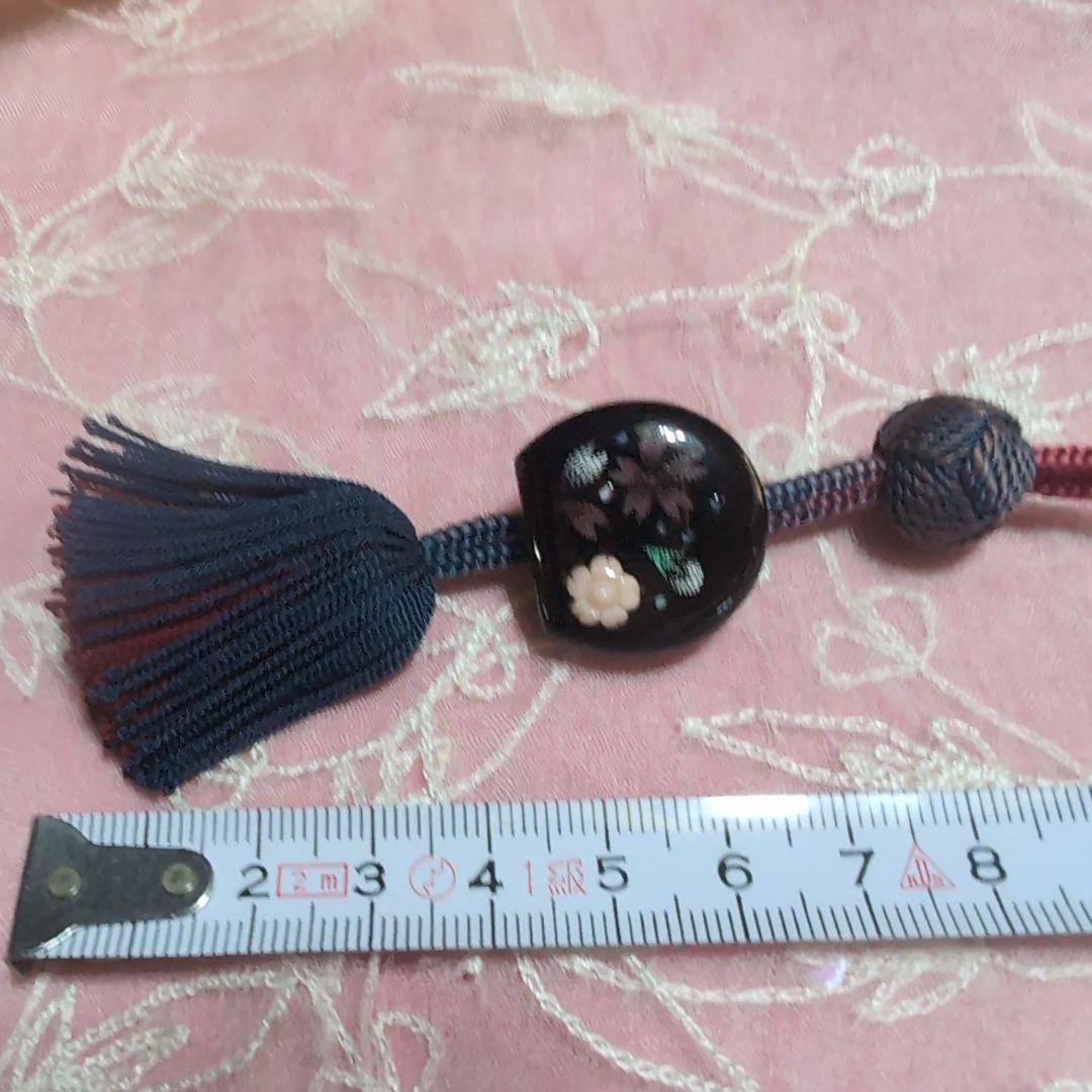 本鼈甲沈金蒔絵珊瑚付き帯飾り