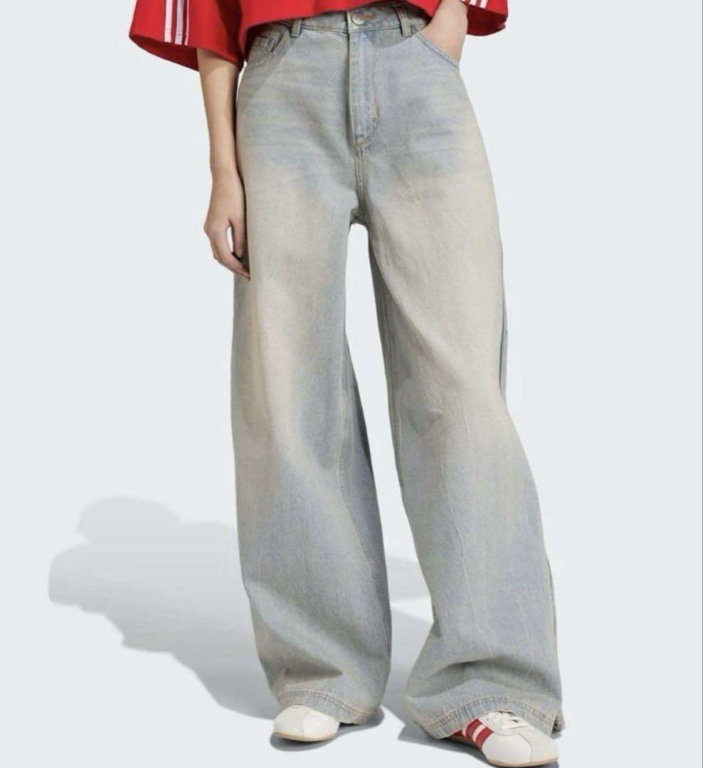 adidas デニムジップパンツ