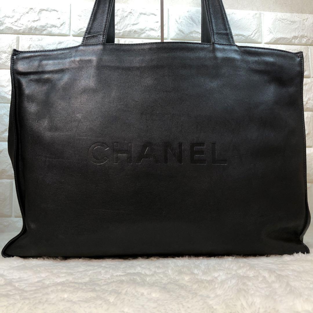 ★美品★ CHANEL シャネル トートバッグ ココマーク ラムスキン ブラック