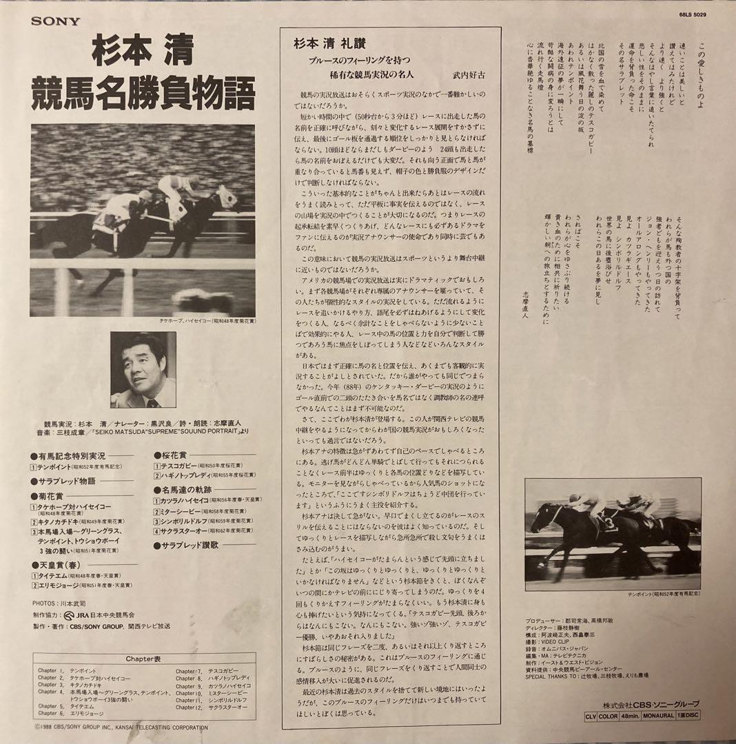 杉本清 テンポイント名勝負物語 25AG244 | レコード通販