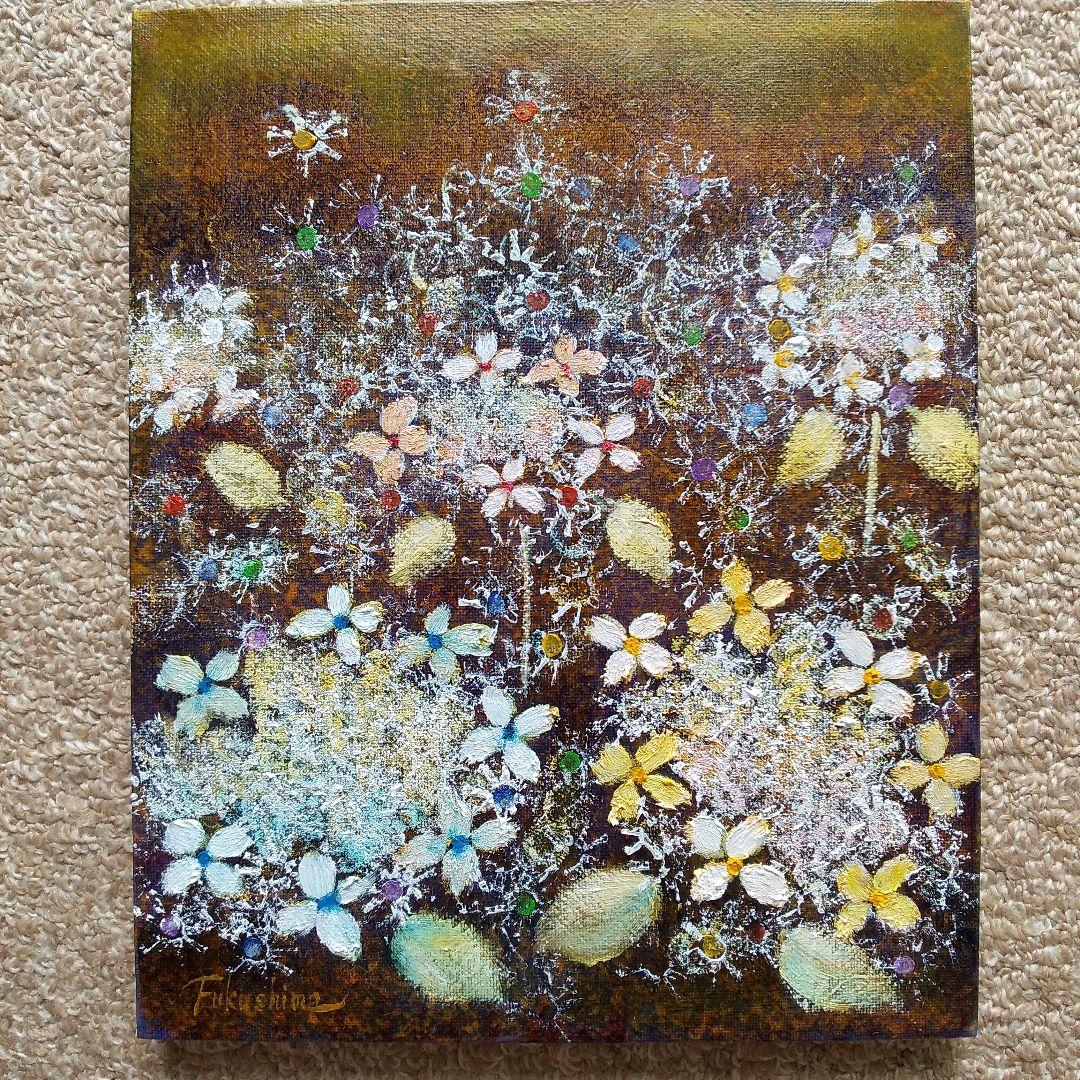 油絵 「夜空に輝く紫陽花」F3号 (匿名配送) 油絵 「輝く紫陽花」F3号 (匿名配送) - メルカリ