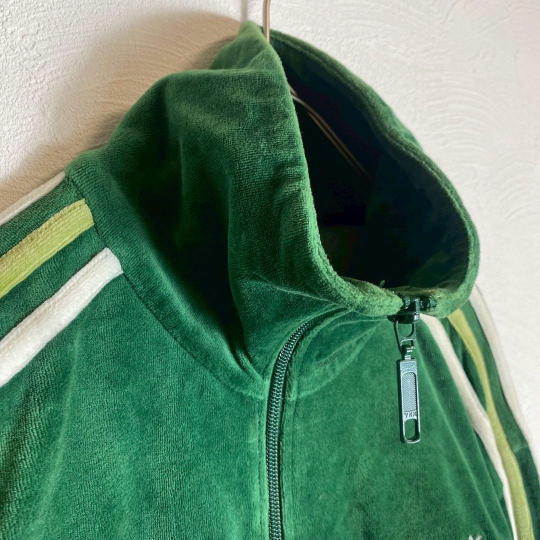 【希少】adidasジャージ ベロア y2k グリーン 緑 マルチカラー L 【希少】adidasジャージ ベロア y2k グリーン 緑 マルチカラー L