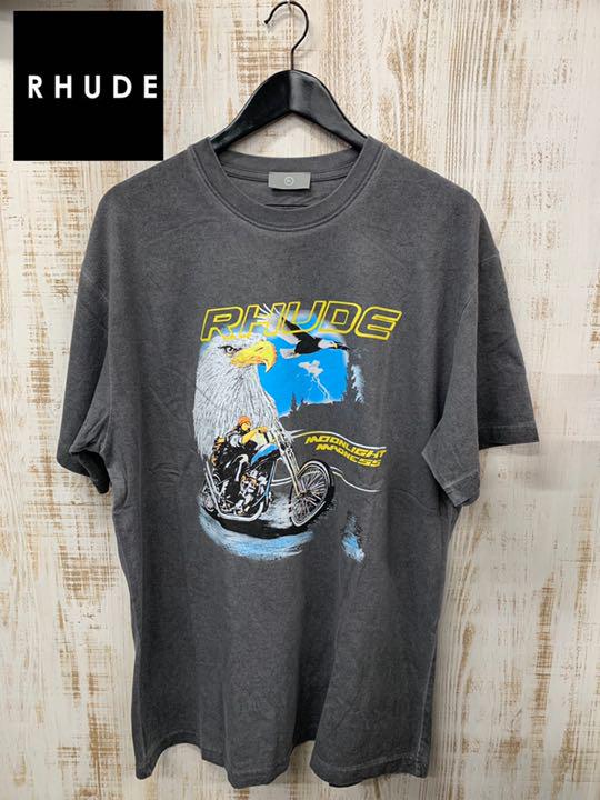 RHUDE ルード Tシャツ 半袖 プリント イーグル バイカー ヴィンテージ RHUDE ルード Tシャツ 半袖 プリント イーグル バイカー ヴィンテージ