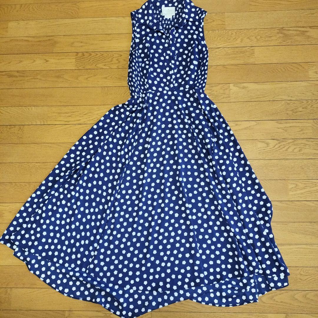 kate spade 水玉模様 ノースリーブワンピース