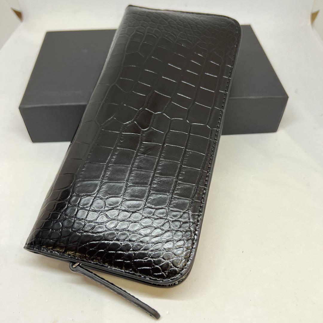 新品　一枚革　無双　ヘンローンクロコダイル　長財布