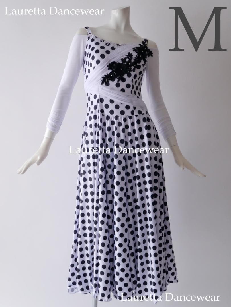 新品 社交ダンス衣装 パーティードレス レッスン着 高級仕様 ドット