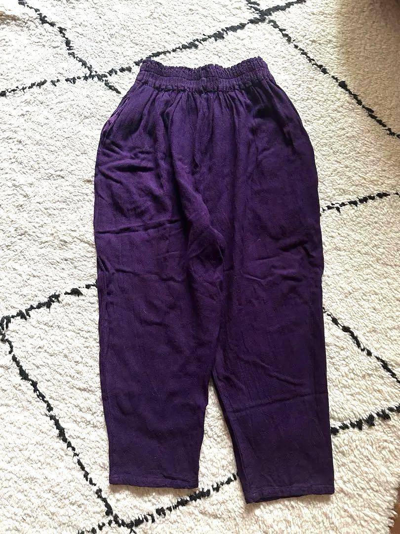 ヂェン先生の日常着　シンプルパンツ　テーパード　S 紫