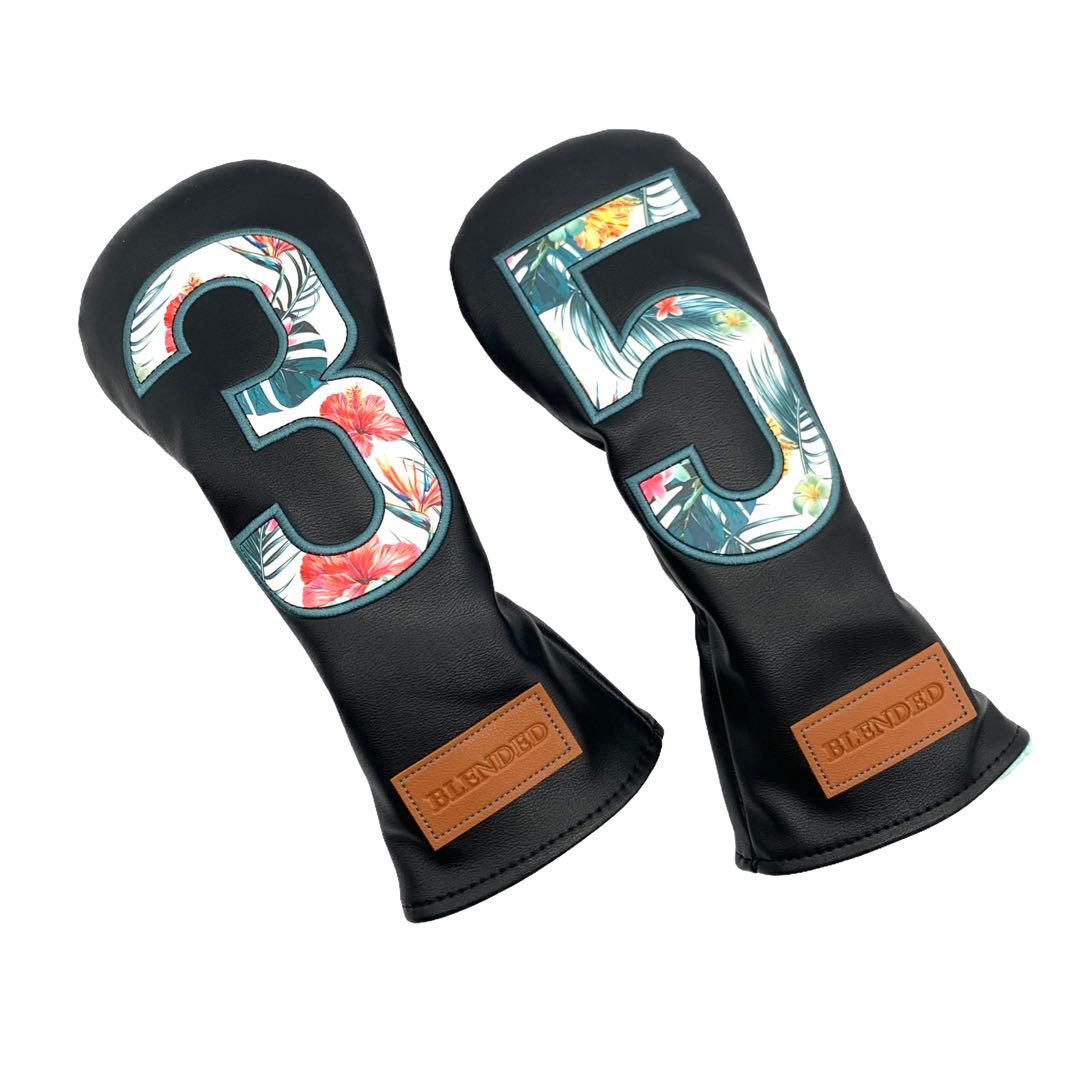 新品 ゴルフ ３番 5番 2個セット BLENDED ブラック ヘッドカバー