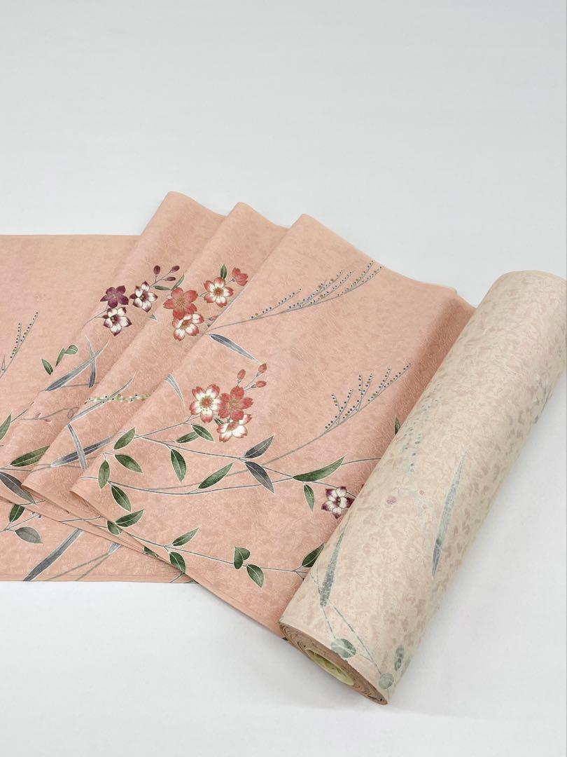 小紋 金彩 紋意匠 桜 正絹 反物