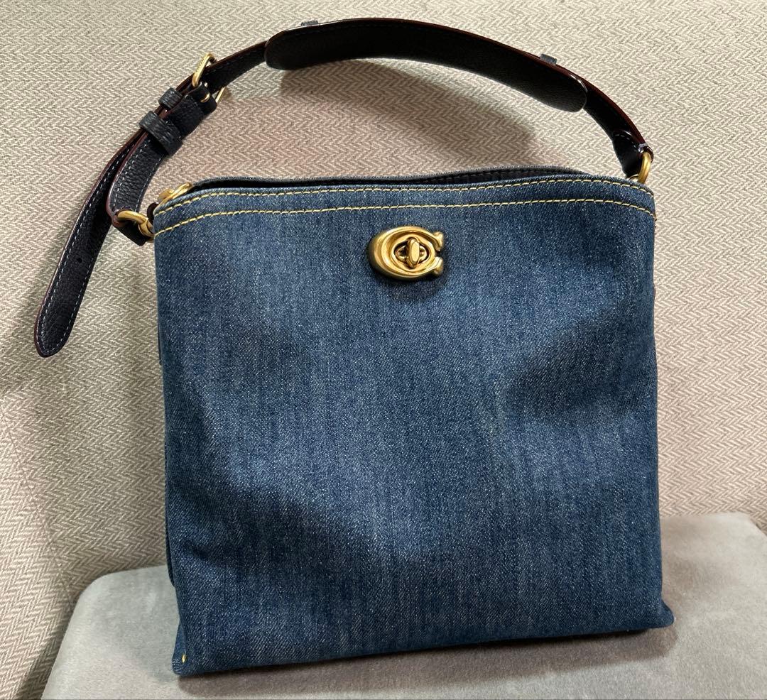 【美品】　コーチ　ウィロウ　バケットバッグ　デニム　2WAY