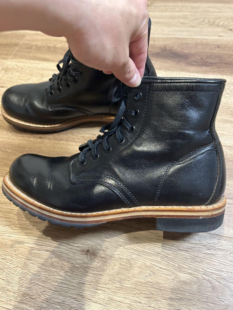 美品Hawkins 26.5 黒 レザー レースアップブーツ　ホーキンス