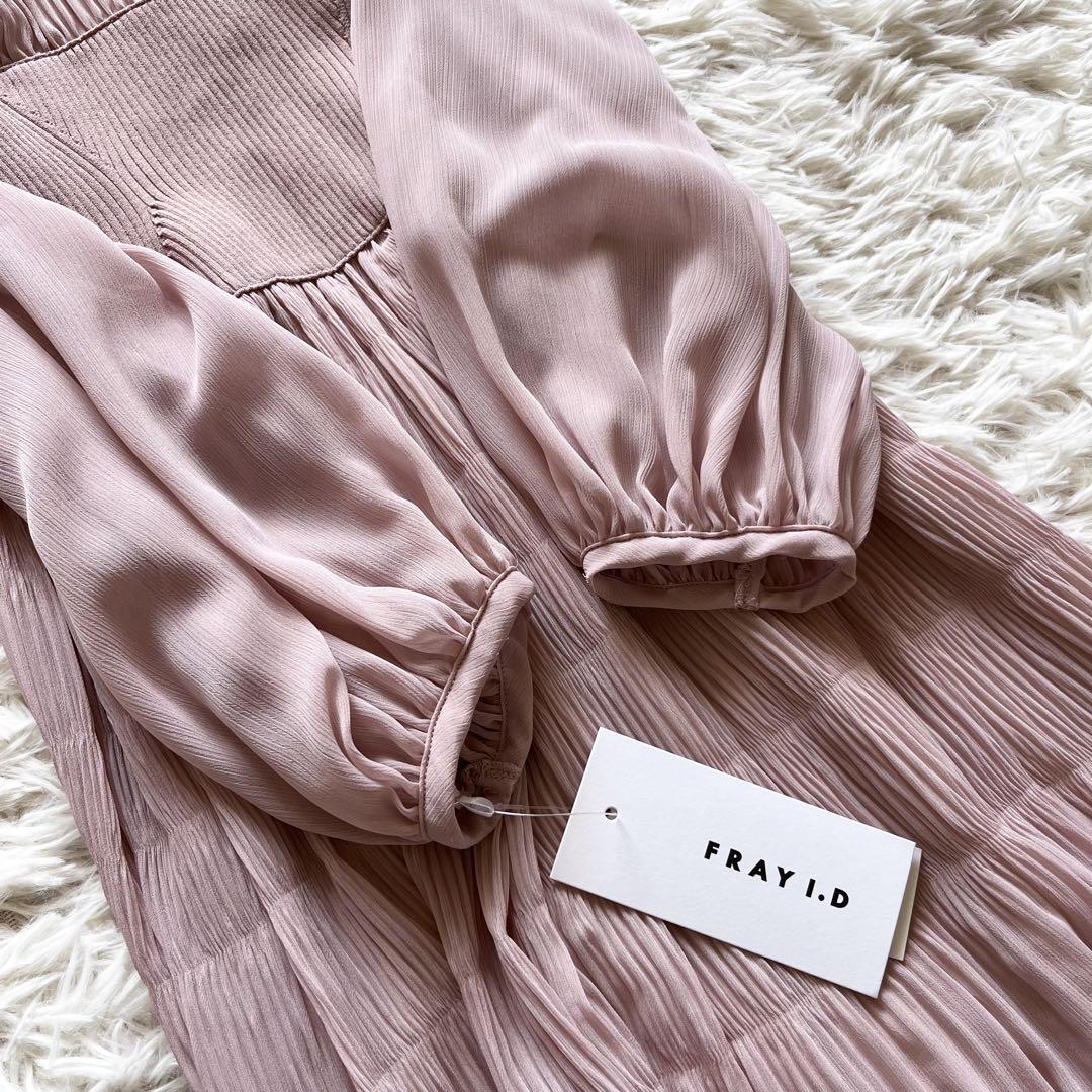新品タグ付き✨FRAY I.D　ウエストリブプリーツワンピース　前後2way