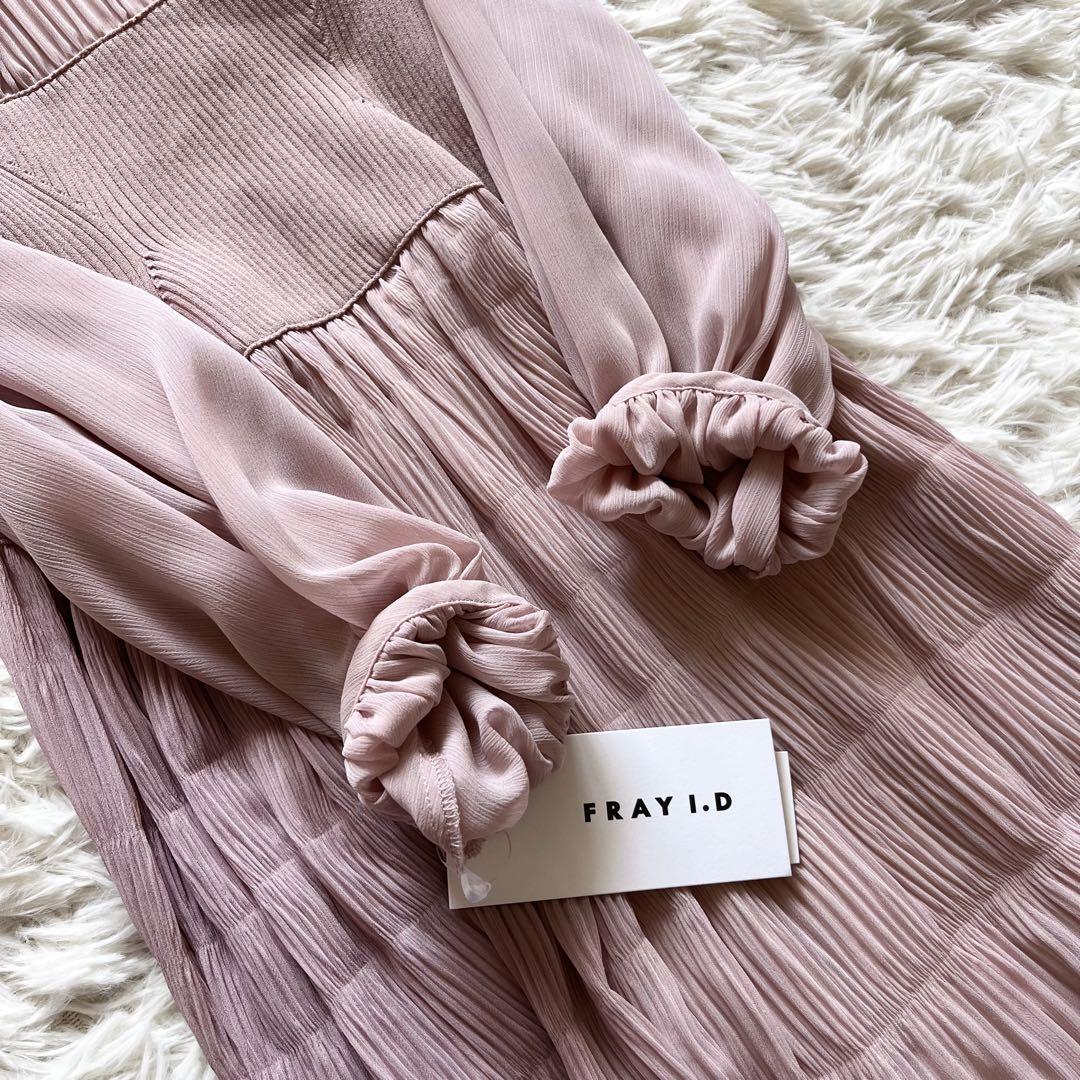 新品タグ付き✨FRAY I.D　ウエストリブプリーツワンピース　前後2way