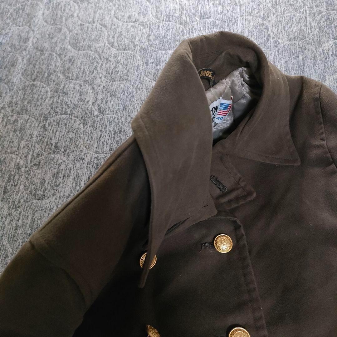 希少 ショット Schott 金ボタン 牛革 Pコート ジャケット サイズ40