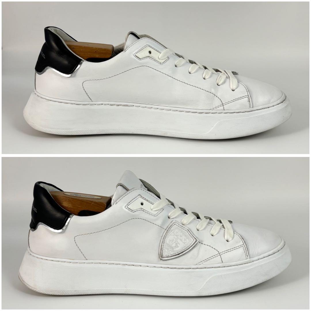 フィリップモデル スニーカー ローカット シューズ 厚底 レザー ホワイト 44 フィリップモデル スニーカー ローカット シューズ 厚底 レザー ホワイト 44