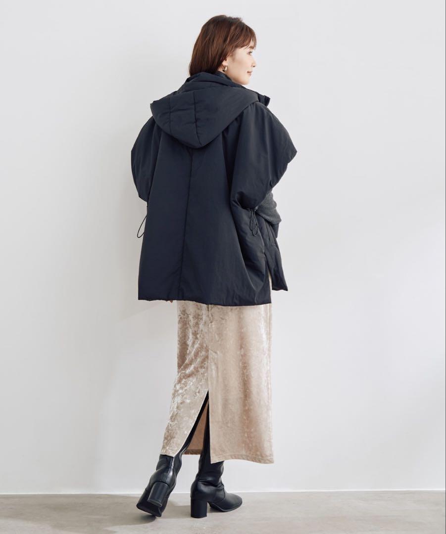 【最終価格/新品タグ付/人気完売】stola.中綿入りフードポンチョ⑩ 最終価格/新品タグ付/人気完売】stola.中綿入りフードポンチョ⑩