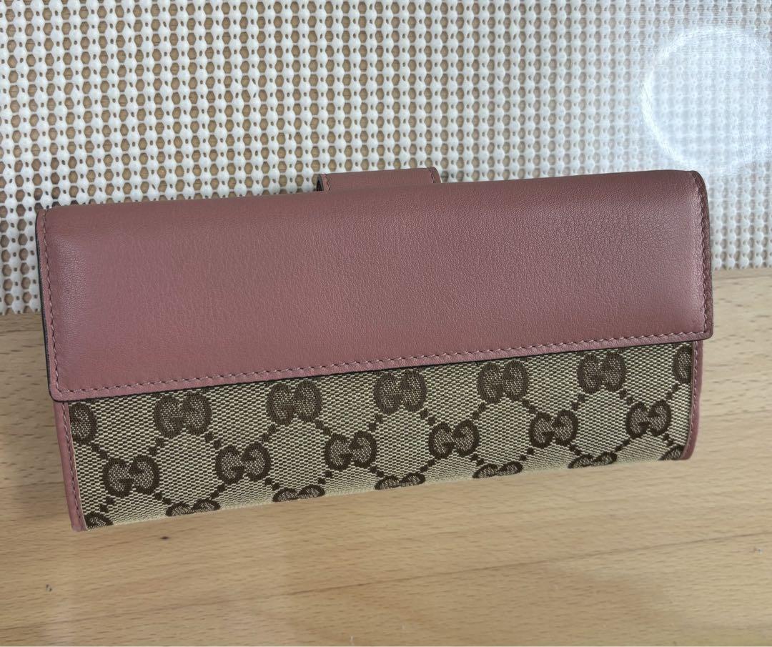 美品　GUCCI 長財布　ピンク　ハート