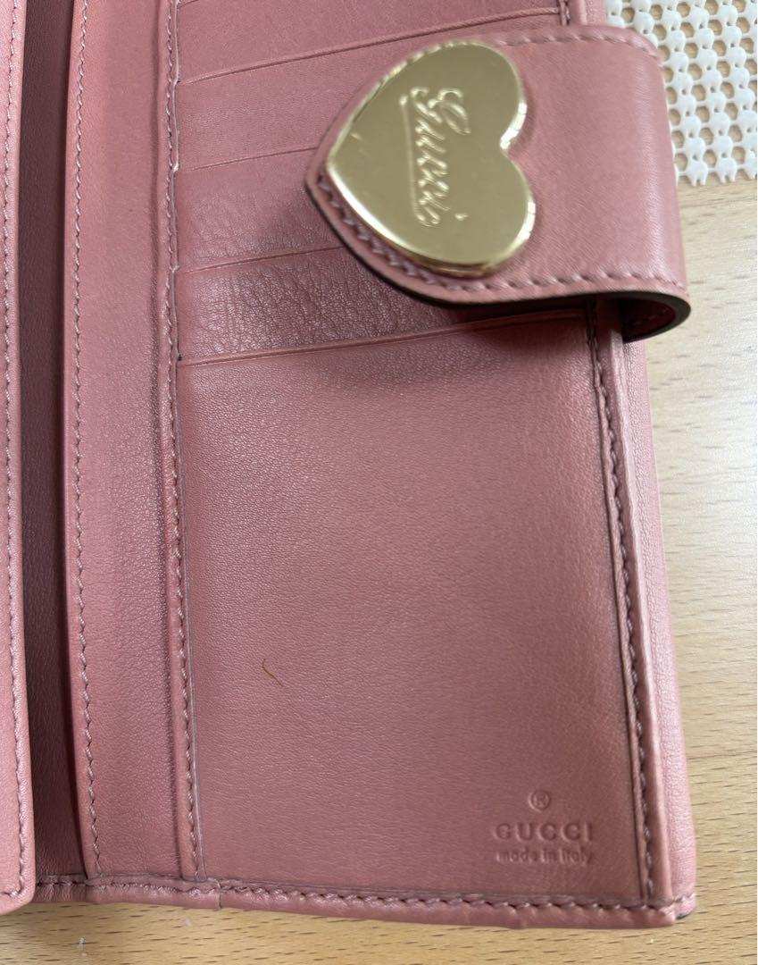美品　GUCCI 長財布　ピンク　ハート