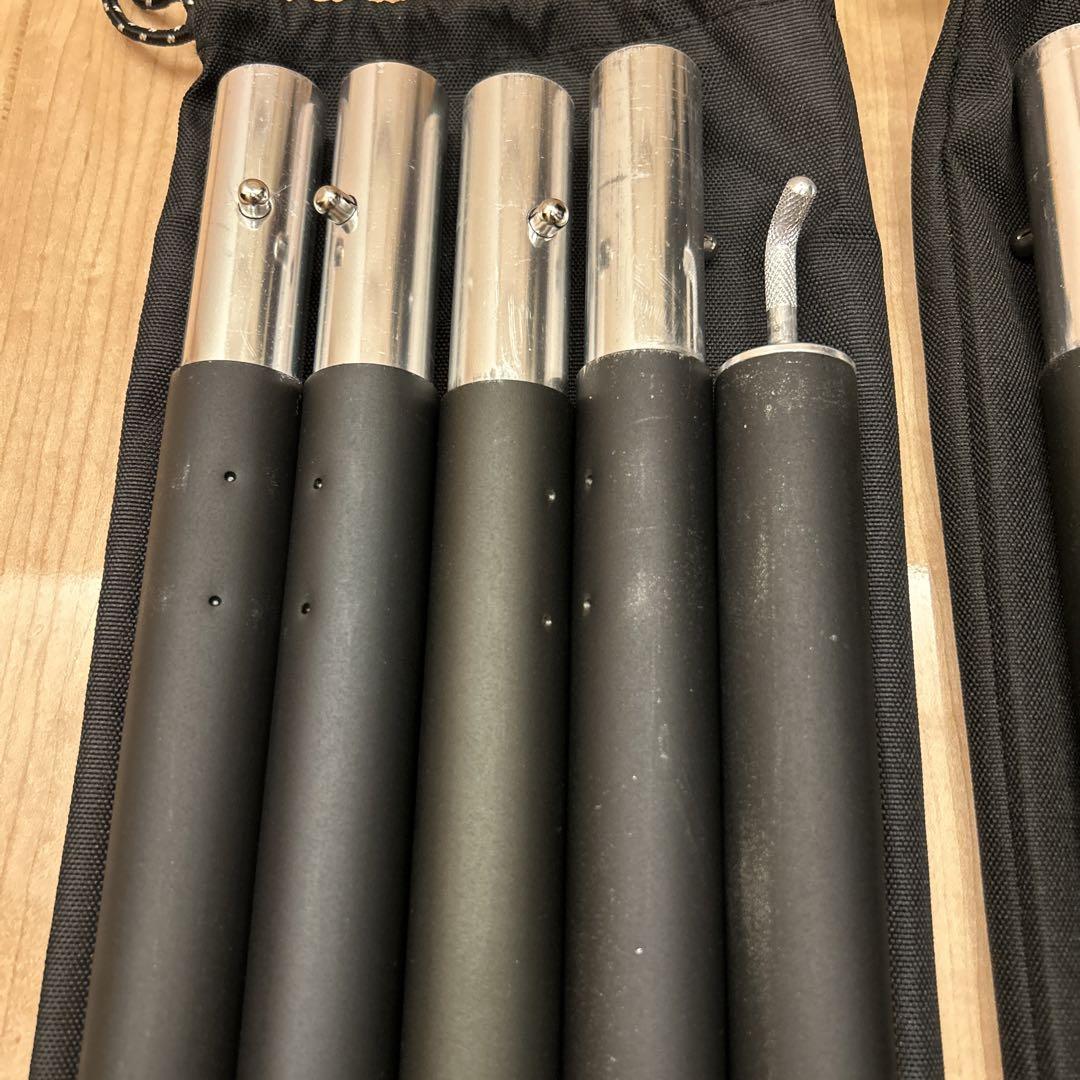①DOD ビッグタープポール　2本セット　28mm×250cm ブラック　中古品