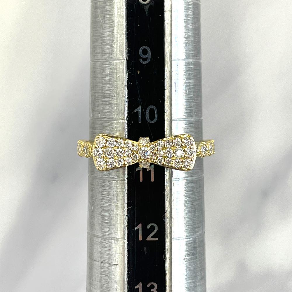 ポンテヴェキオ　K18　リボン　ダイヤ0.32ct　リング 　10.5号　指輪