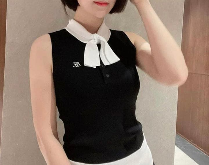 セール!FAIR LIAR 韓国 ゴルフウェア レディース ベスト リボン