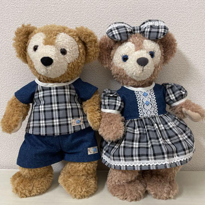 ダッフィー&シェリーメイS チェック柄ペアコスチューム[バラ売り可 お取り寄商品 ダッフィーとシェリメイのスプリングのコスチュームセット(バラ売り可能) ぬいぐるみ