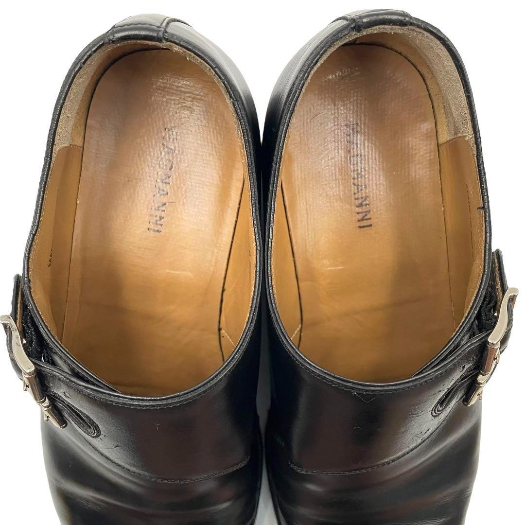 《超美品》MAGNANNI マグナーニ ダブルモンク レザーシューズ ブラック
