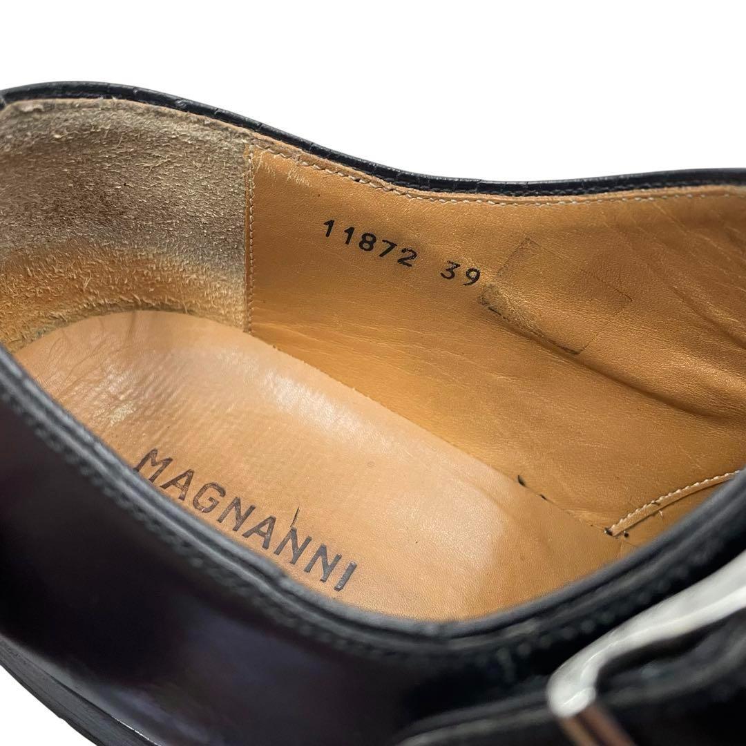 《超美品》MAGNANNI マグナーニ ダブルモンク レザーシューズ ブラック