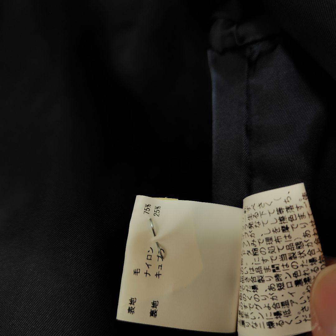 【美品♡高級素材】アナイ　定価6.3万ベルベットウールノーカラーコート　36 青 レディース