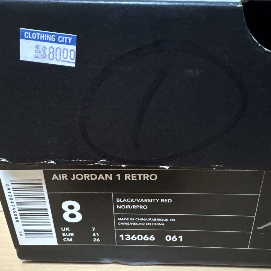 靴 AIR JORDAN 1 RETRO HIGH BRED 2001 26cm