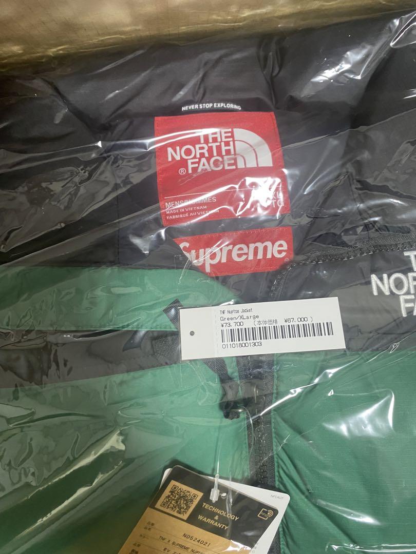 ジャケット・アウター Supreme TheNorthFace Nuptse Jacket Green