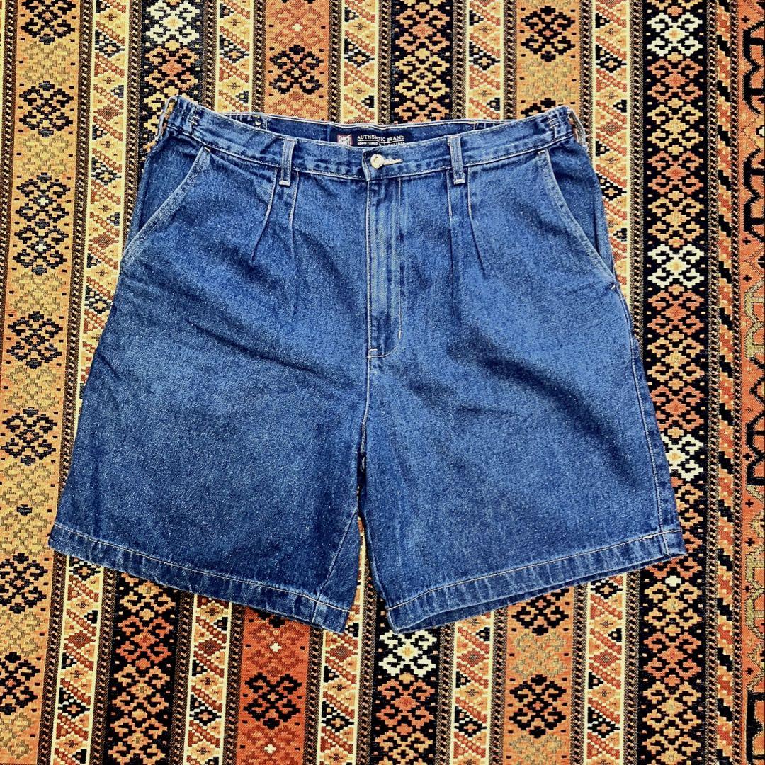 90s FADEDGLORY 2タックデニムショートパンツ　36