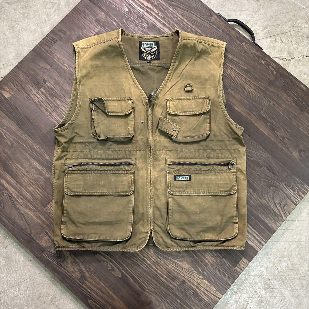 7BS2【AIGLE】フィッシングベスト　アウトドア　フェス　古着used