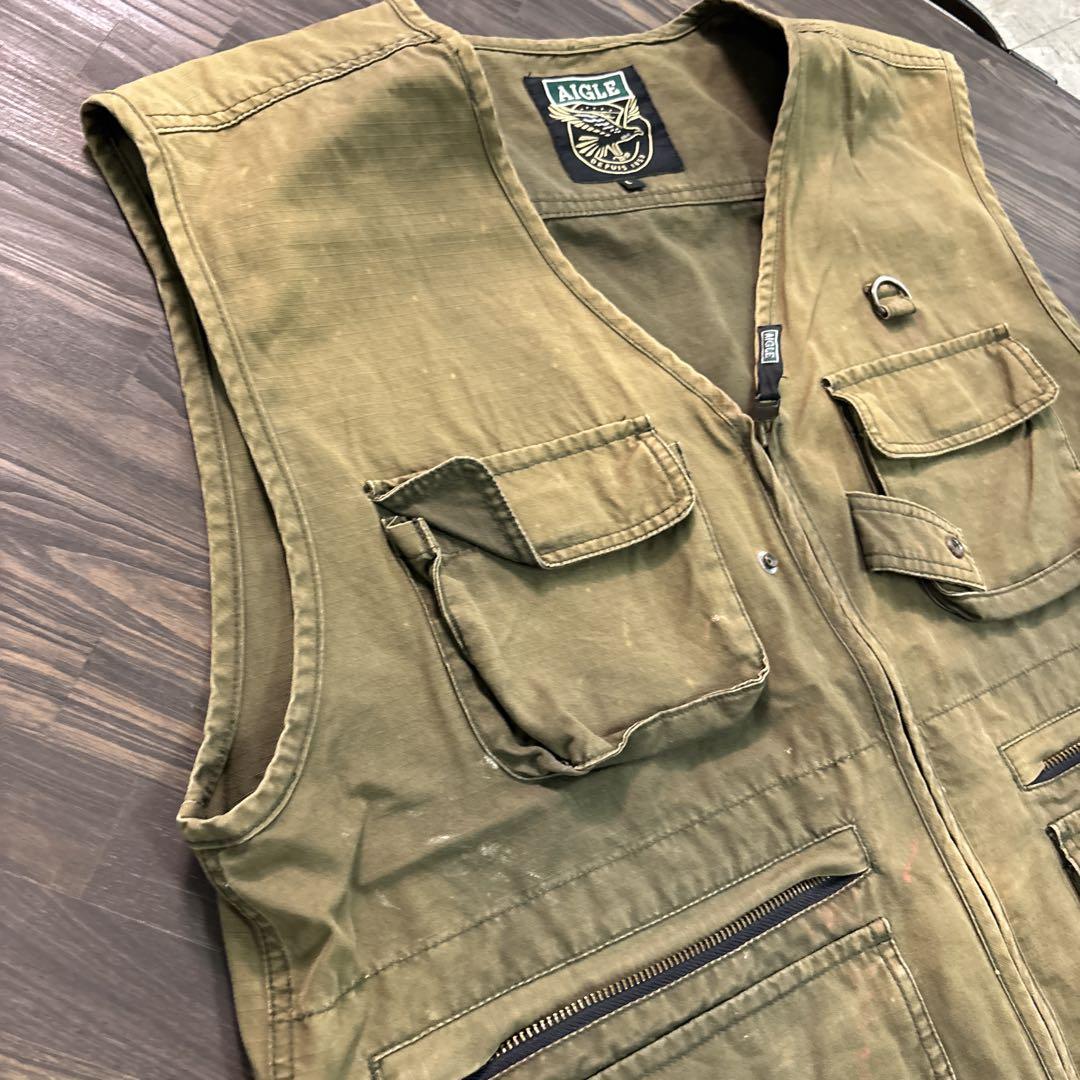 7BS2【AIGLE】フィッシングベスト　アウトドア　フェス　古着used
