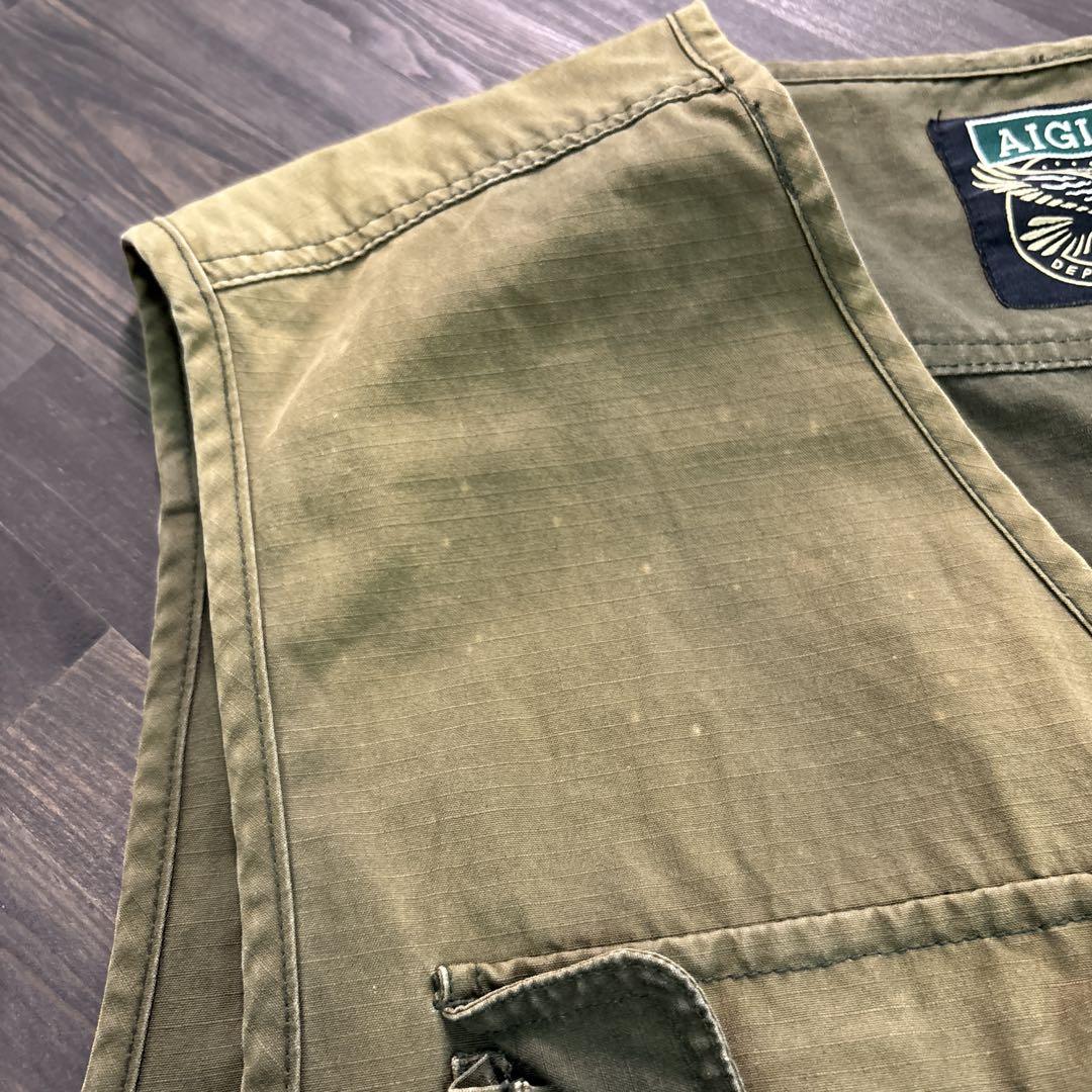 7BS2【AIGLE】フィッシングベスト　アウトドア　フェス　古着used