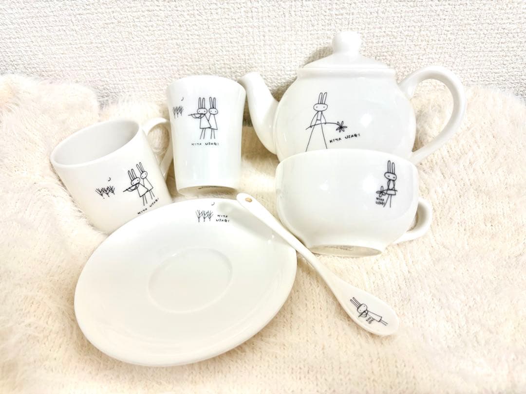 KITAUSAGI 食器6点 ティーセット カップ ポット 函館 キタウサギ目立った傷や汚れなし