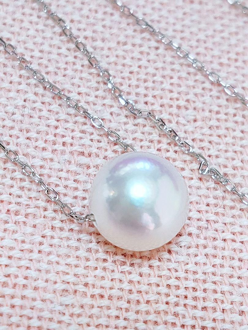 pt850真珠ネックレス プラチナ 6.5mm 3連 あこや真珠 スルーネックレス PT850 パール