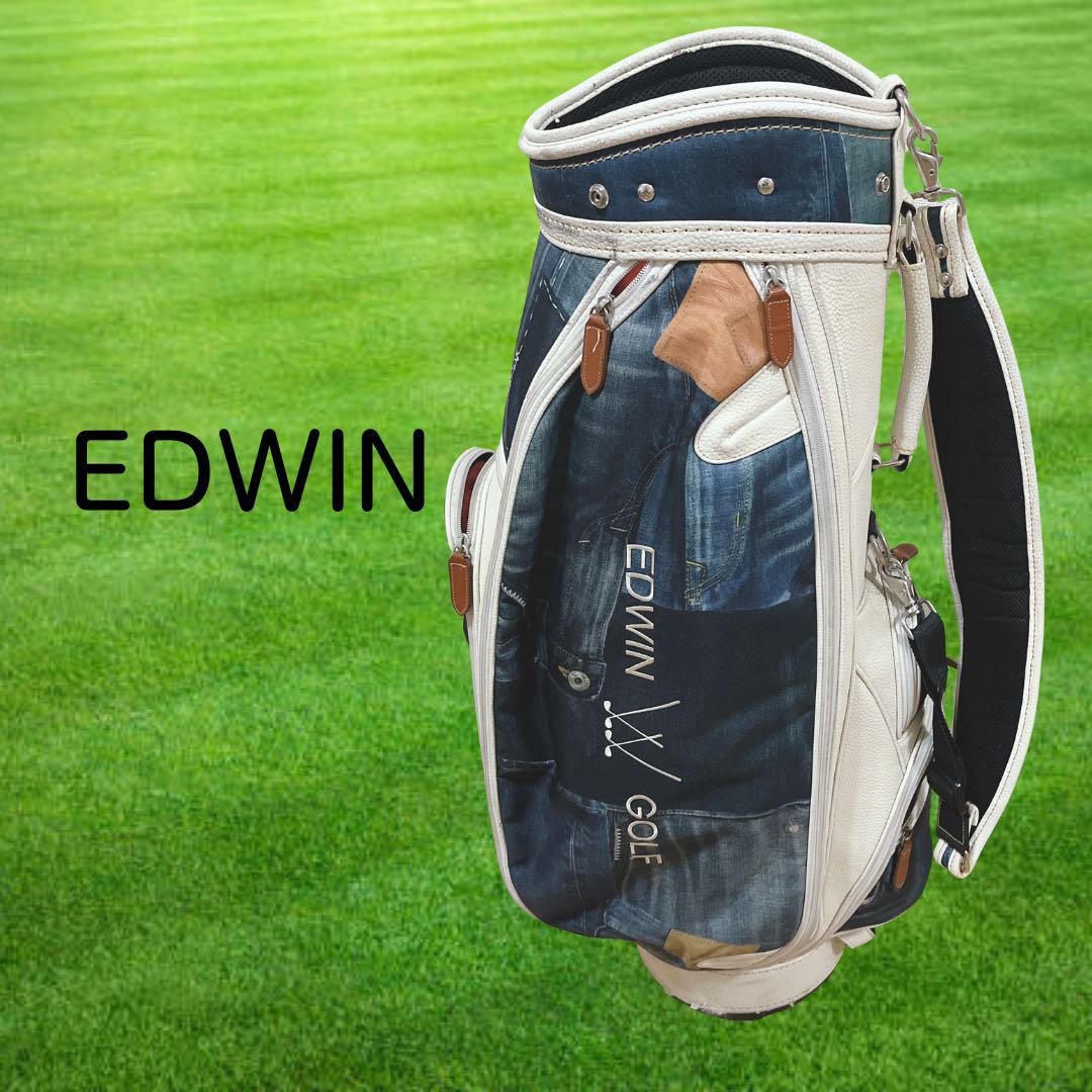 K222 EDWIN デニム柄 キャディバッグ フード無し
