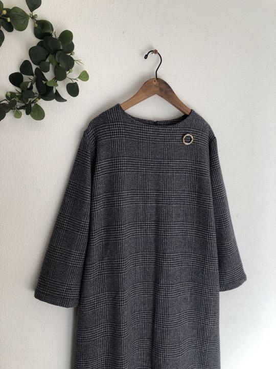 りしました ウールシャギー handmade グレンチェック W2GP6-m44422151903 2wayワンピース 『かみのある