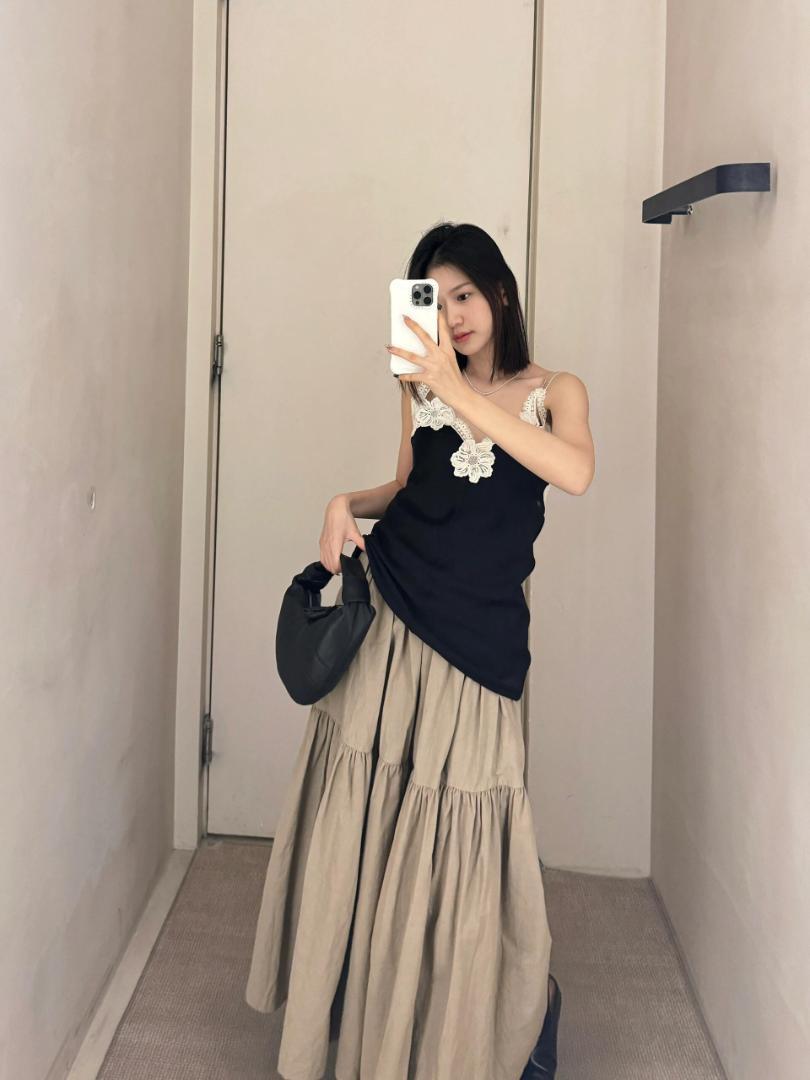 JIL SANDER ブラック キャミソール サイズS