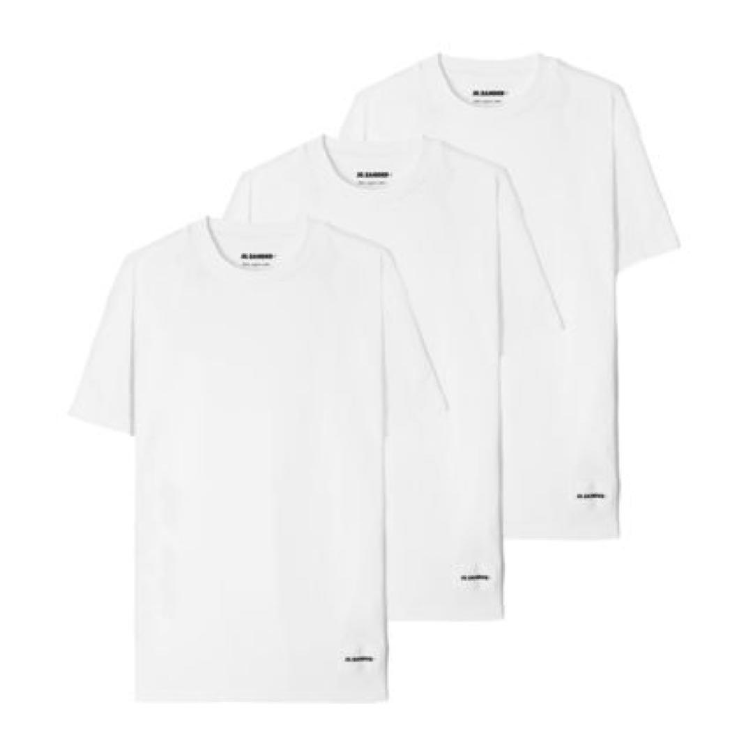 【JIL SANDER】ホワイト ボクシー Tシャツ、半袖 Jil Sander - long sleeve cotton t-shirt Ivory - The Corner