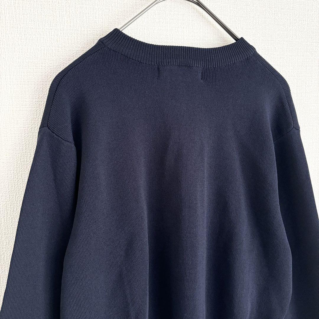 maison de dolce 接触冷感UVカーディガン ライン 紺 ネイビー