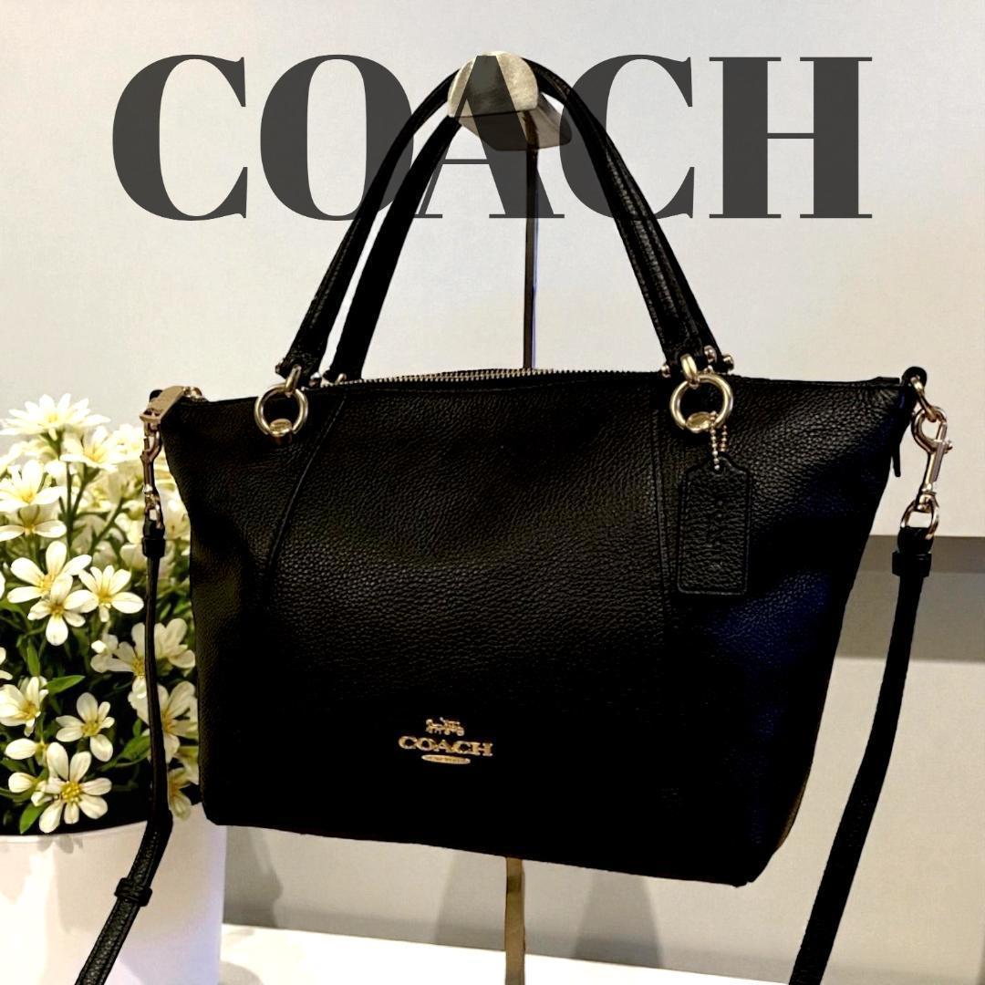 使用感小 コーチ COACH 2wayバッグ ショルダーバッグ 肩掛け 黒